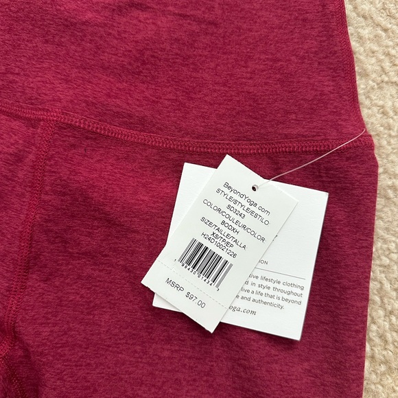 NWT beyond yoga caught in the midi space dye leggings Bordeaux heather - Picture 2 of 3